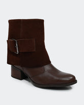 Bota Maxi Fivela Cano Curto Café Villa Griffe