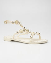 Rasteira Essential Pedrarias Off White Villa Griffe