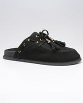 Clog Bambolim Amarração Camurça Preto Villa Griffe