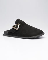 Clog Fivela Camurça Preto Villa Griffe