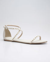 Rasteira Bico Folha Off White Villa Griffe