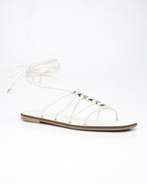Rasteira Amarração Pedrarias Off White Villa Griffe