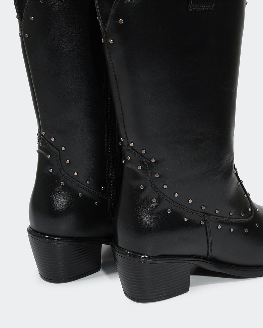 Bota Western Hotfix Cano Médio Preta Villa Griffe