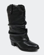 Bota Western Polaina Slouchy Cano Médio Preta Villa Griffe