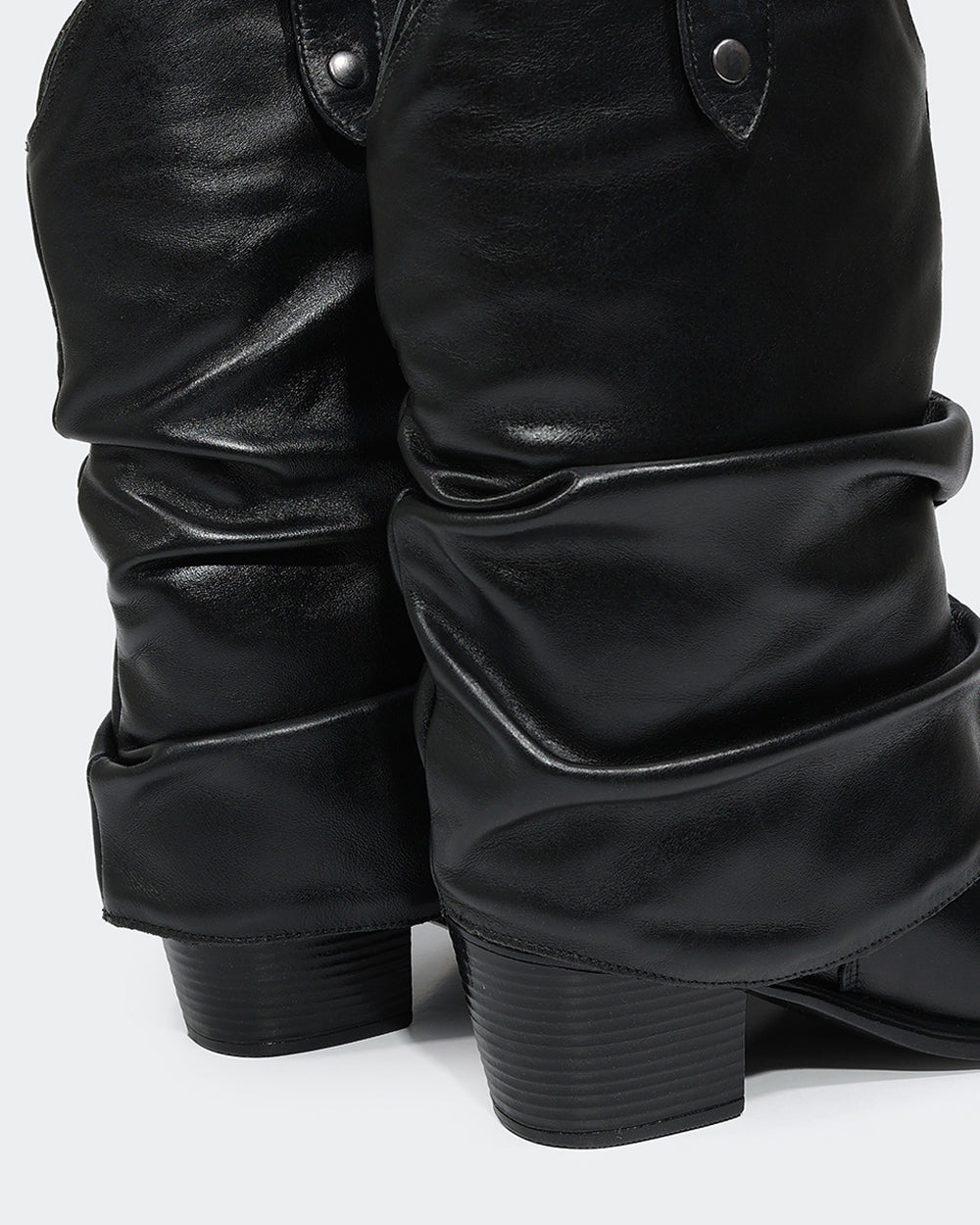 Bota Western Polaina Slouchy Cano Médio Preta Villa Griffe