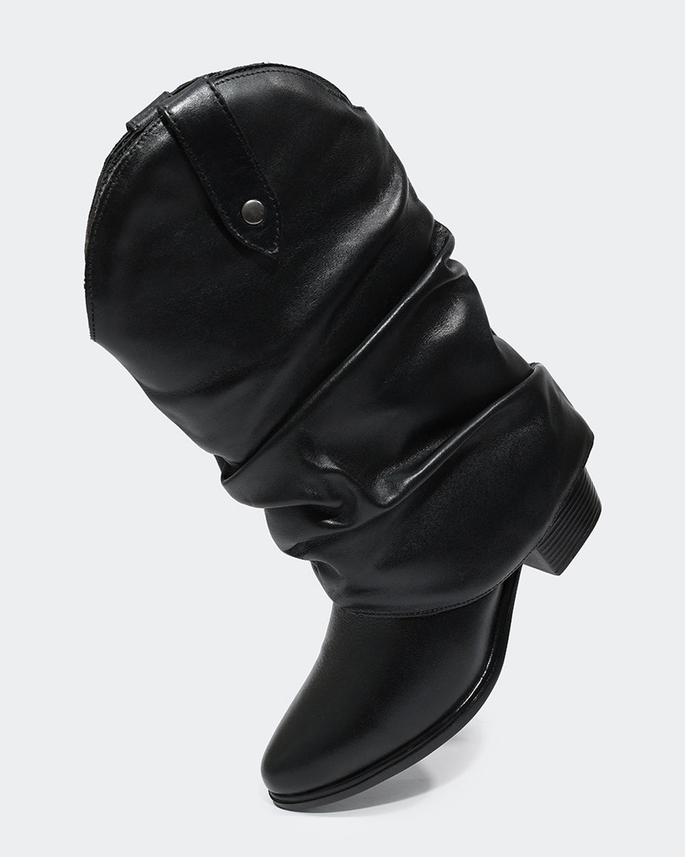 Bota Western Polaina Slouchy Cano Médio Preta Villa Griffe