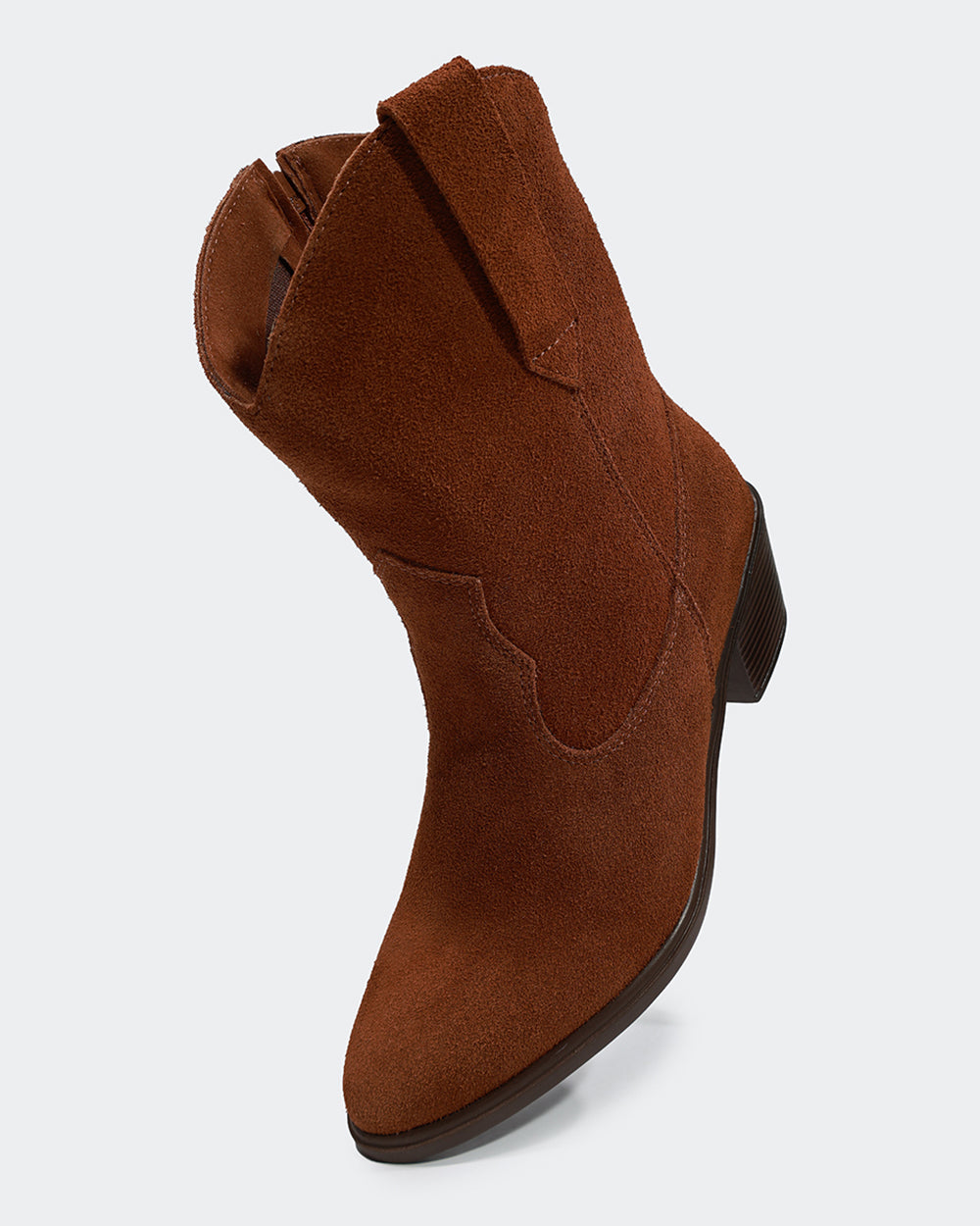 Bota Western Basic Cano Curto Camurça Marrom Villa Griffe