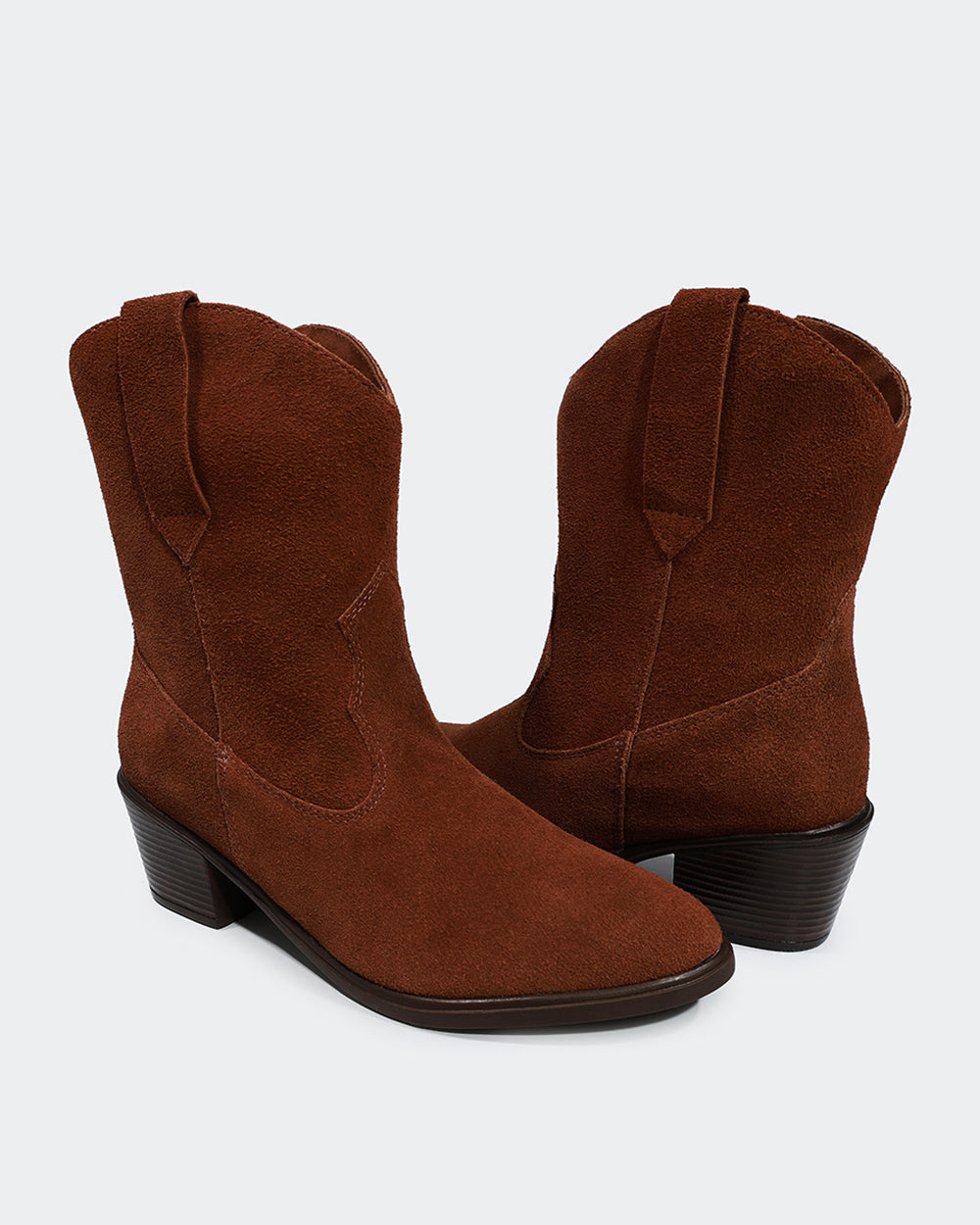 Bota Western Basic Cano Curto Camurça Marrom Villa Griffe
