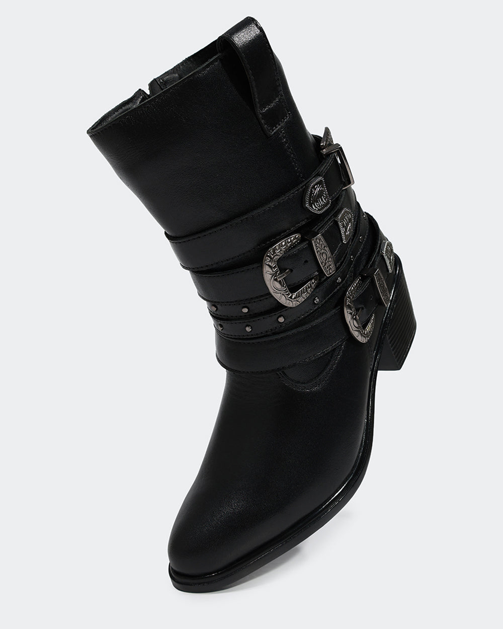 Bota Western Mix Fivelas Cano Médio Preta Villa Griffe