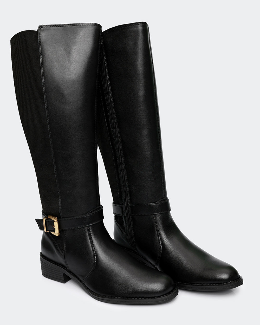 Bota Montaria Elástico Ajustável Cano Longo Preta Villa Griffe