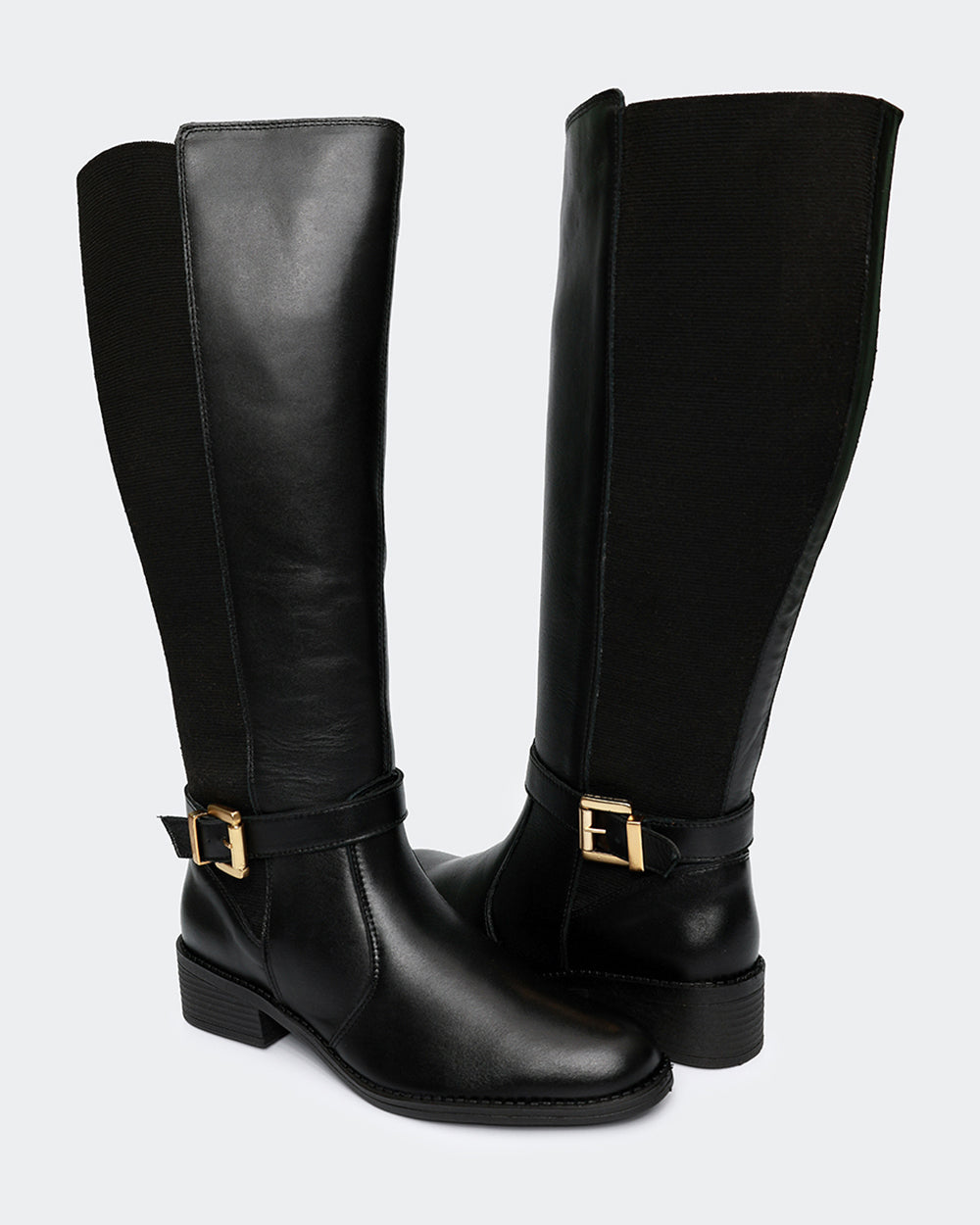 Bota Montaria Elástico Ajustável Cano Longo Preta Villa Griffe