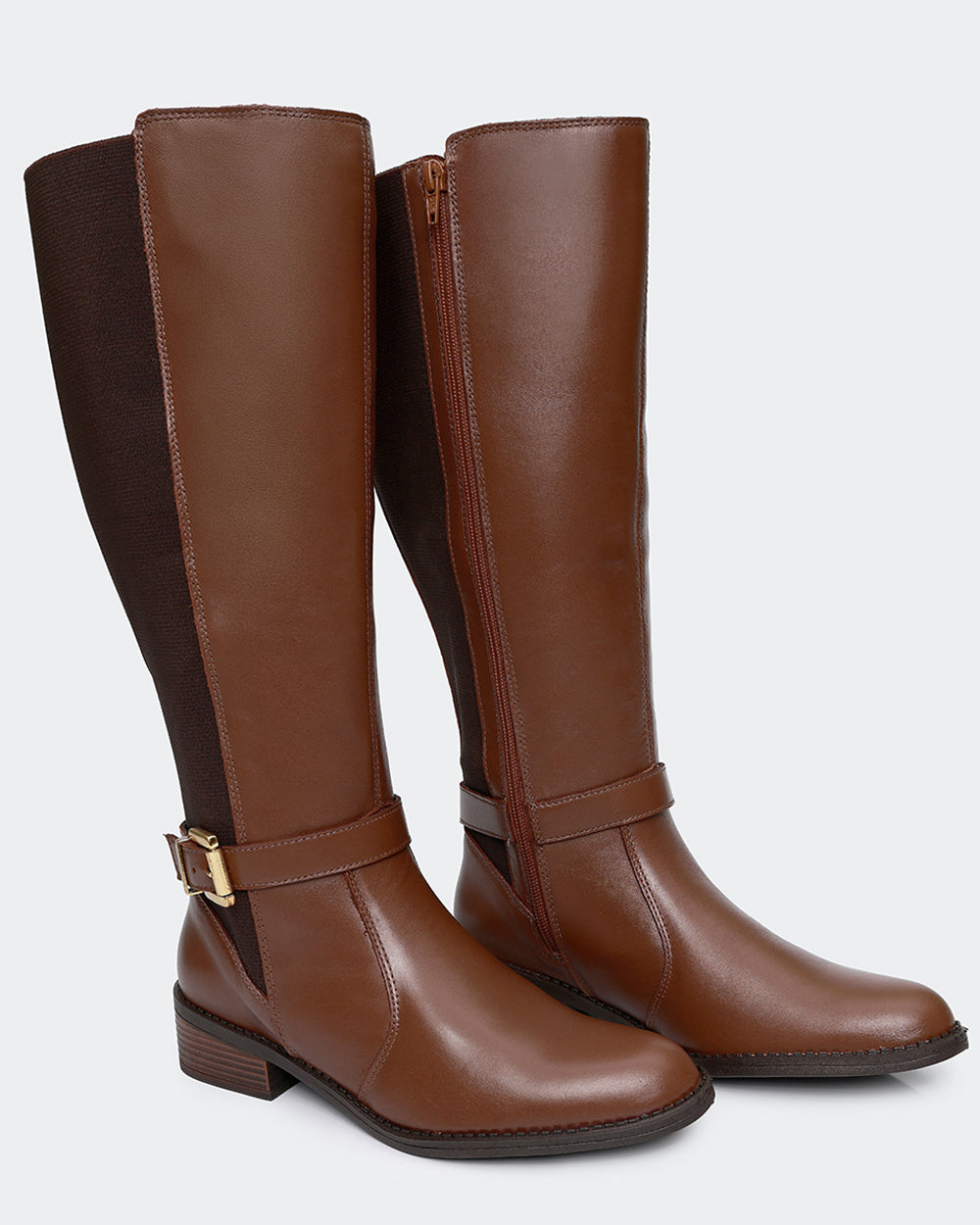 Bota Montaria Elástico Ajustável Cano Longo Marrom Villa Griffe