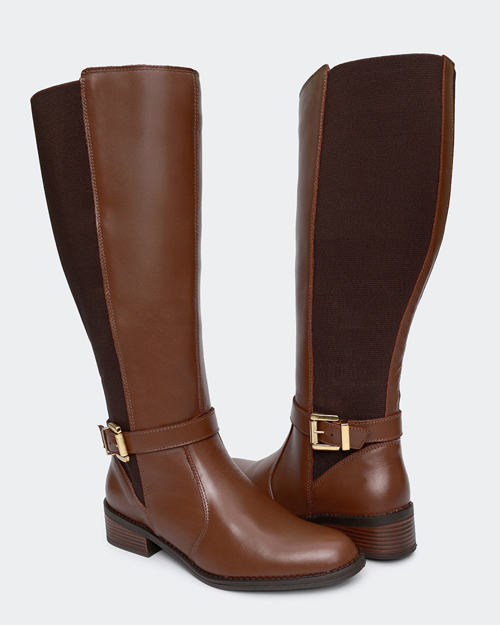 Bota Montaria Elástico Ajustável Cano Longo Marrom Villa Griffe