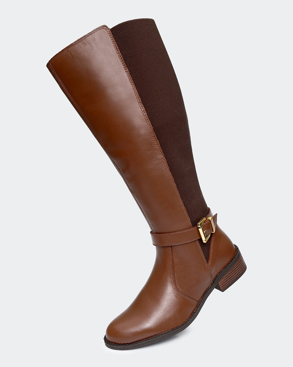 Bota Montaria Elástico Ajustável Cano Longo Marrom Villa Griffe