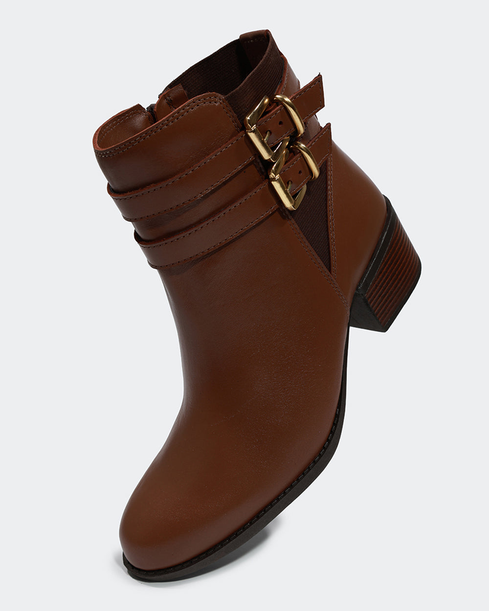 Bota Fivelas Cano Curto Marrom Villa Griffe
