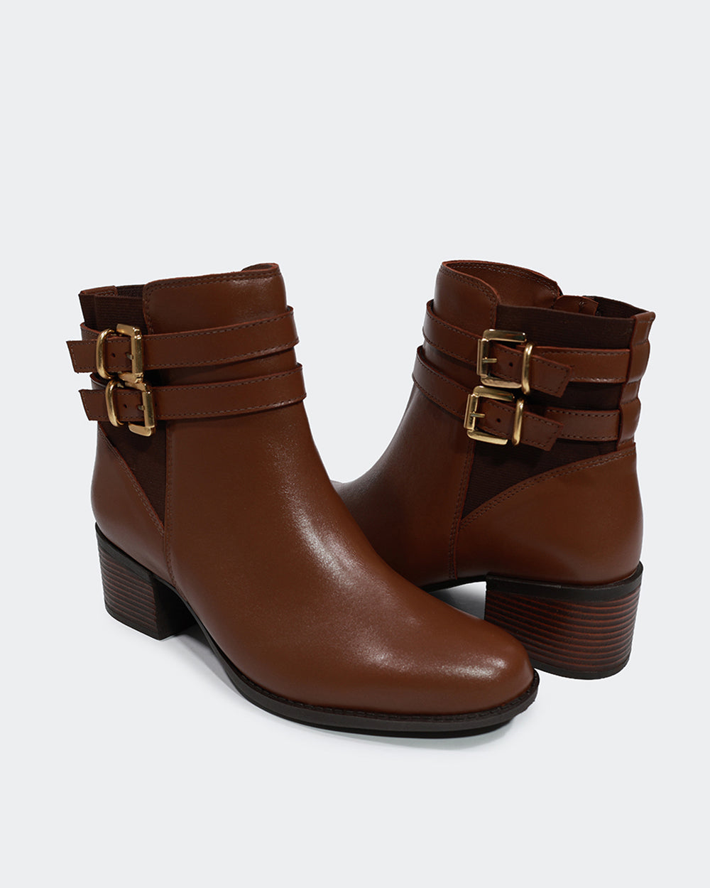Bota Fivelas Cano Curto Marrom Villa Griffe