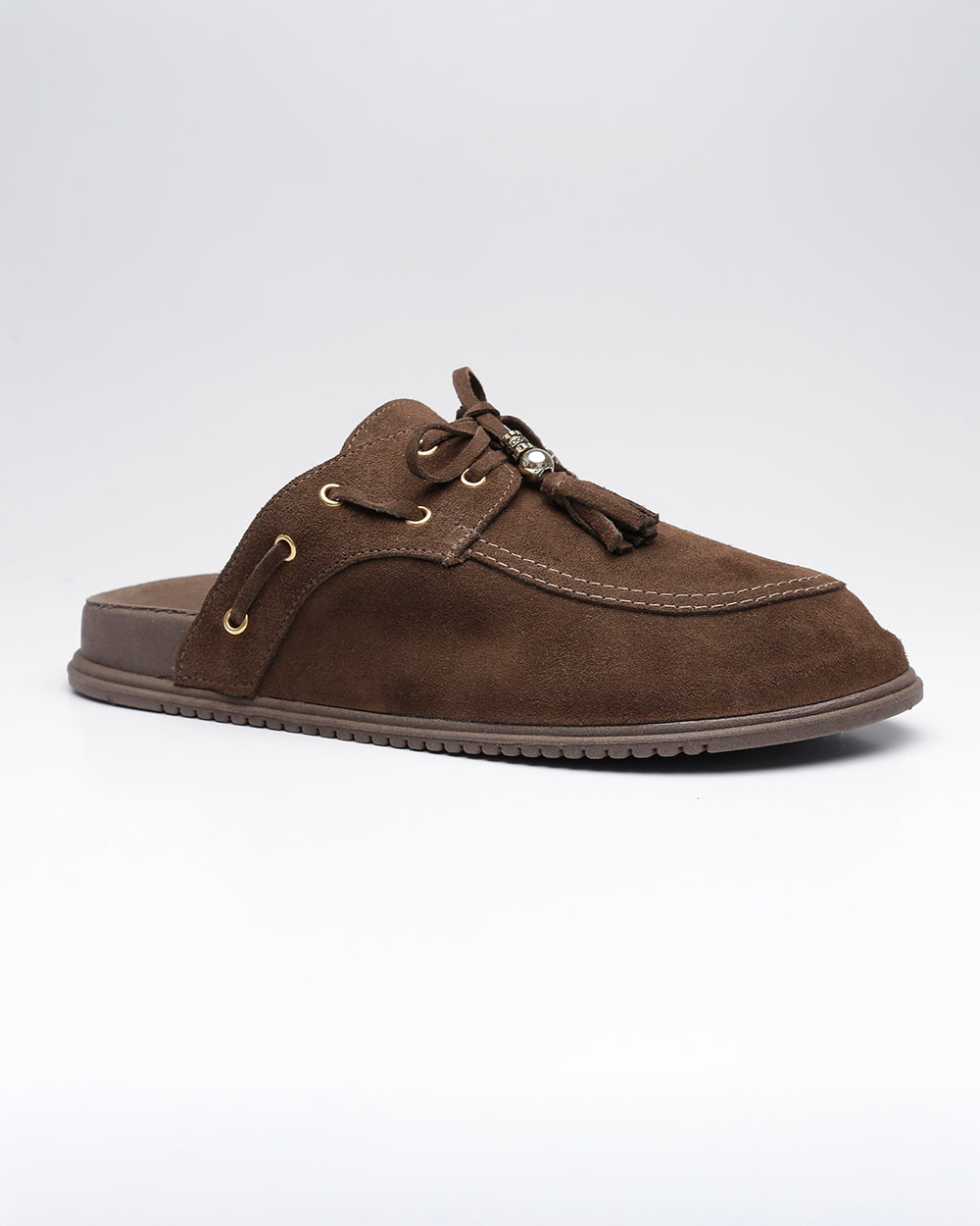 Clog Bambolim Amarração Camurça Café Villa Griffe