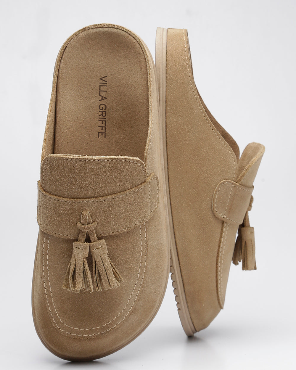 Clog Bambolim Camurça Areia Villa Griffe
