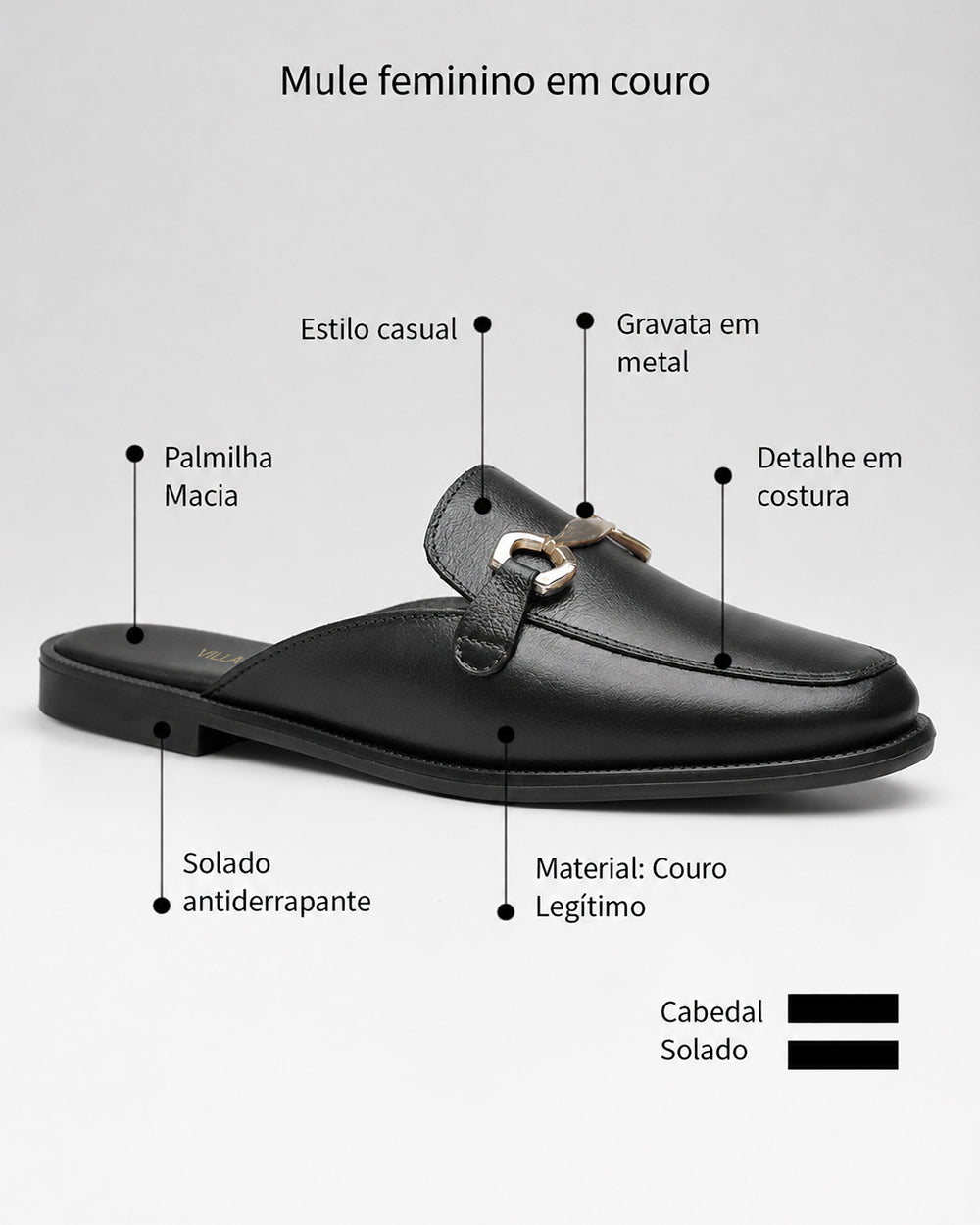 Mule Bridão Preto Villa Griffe