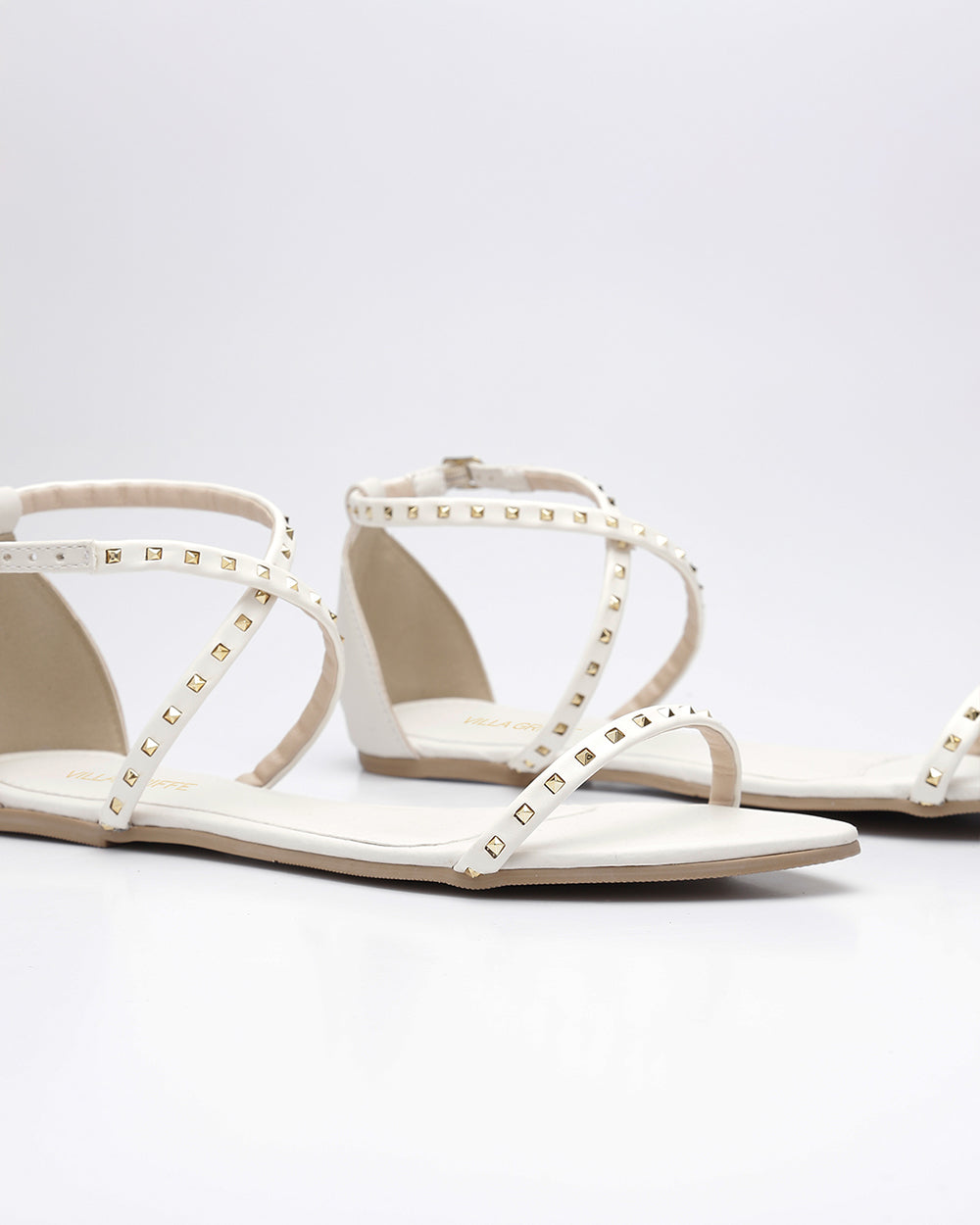 Rasteira Bico Folha Off White Villa Griffe