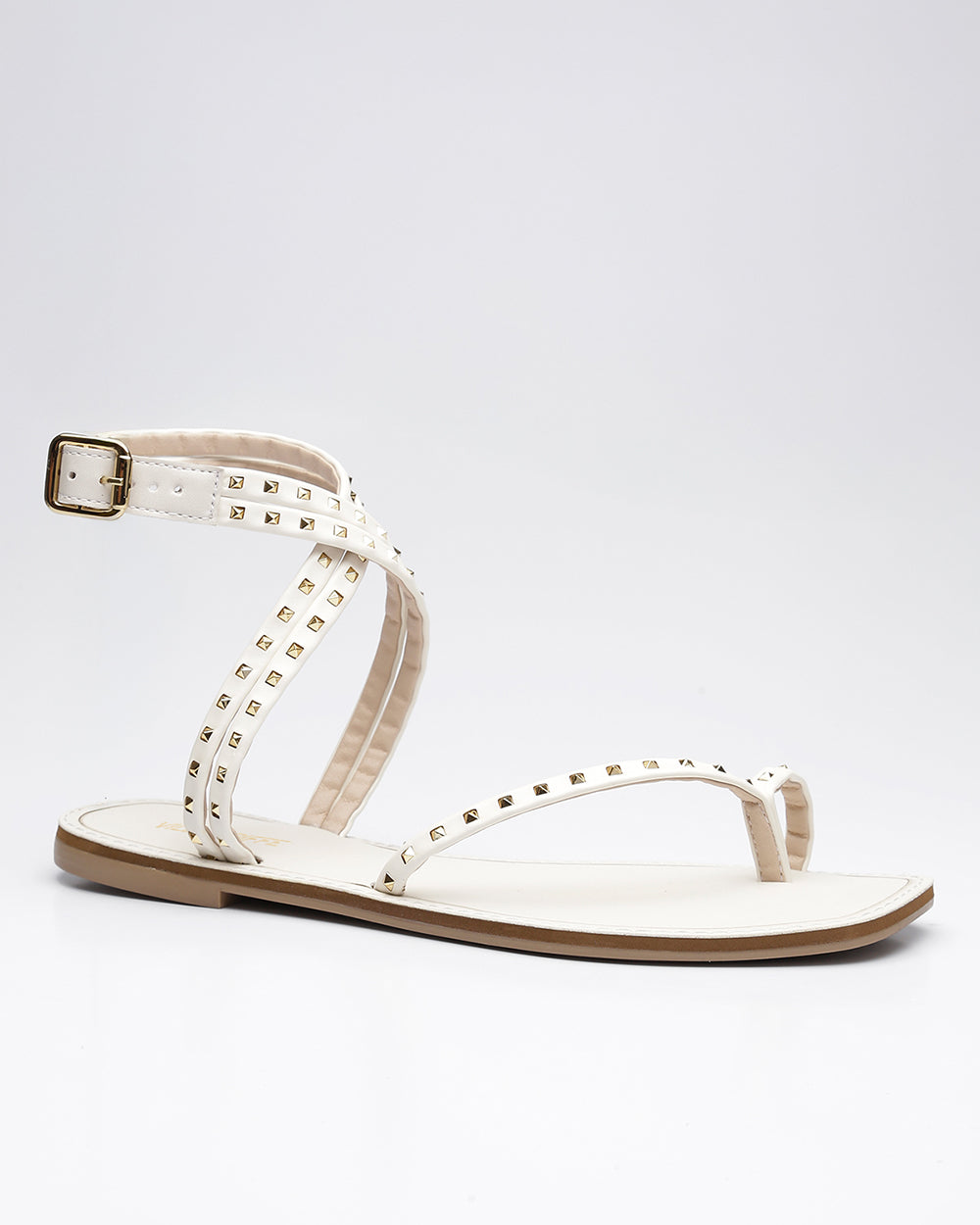 Rasteira Tiras Pirâmides Off White Villa Griffe
