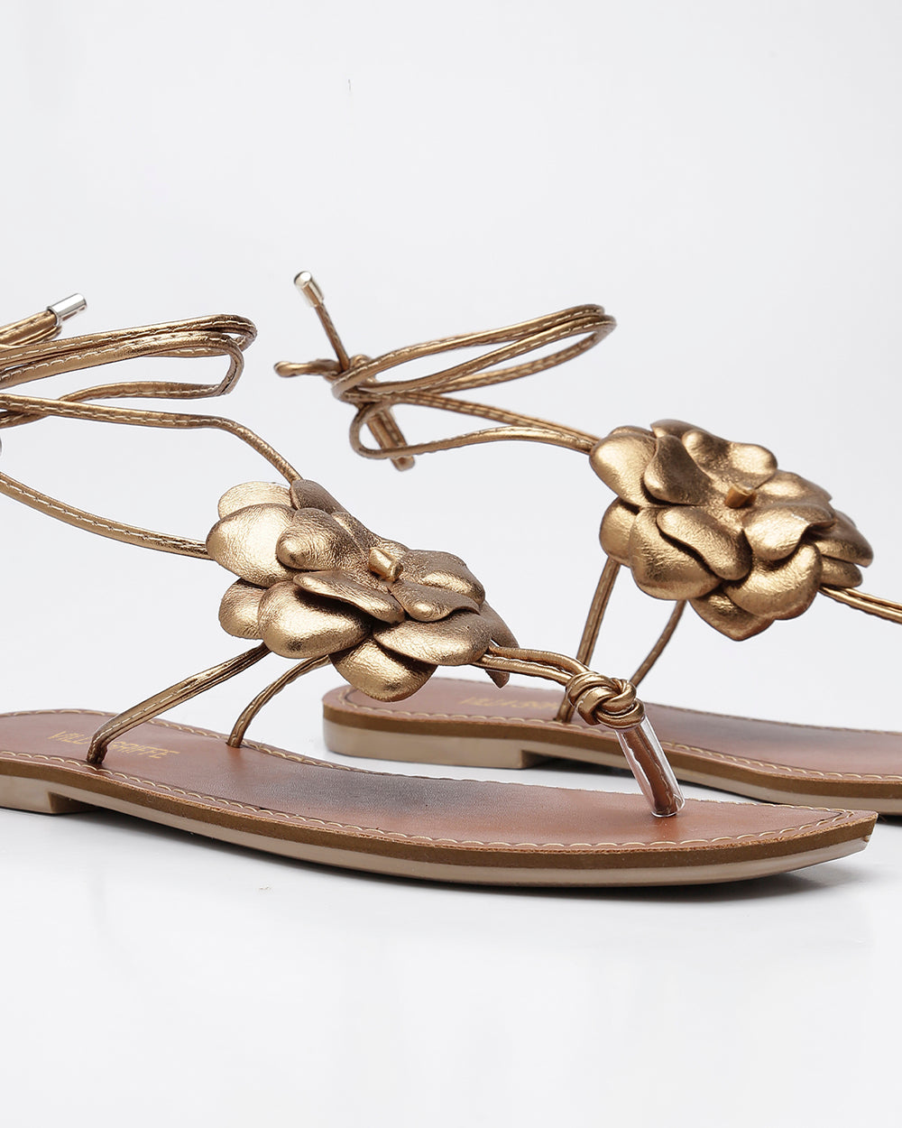 Rasteira Amarração Flor Bronze Villa Griffe