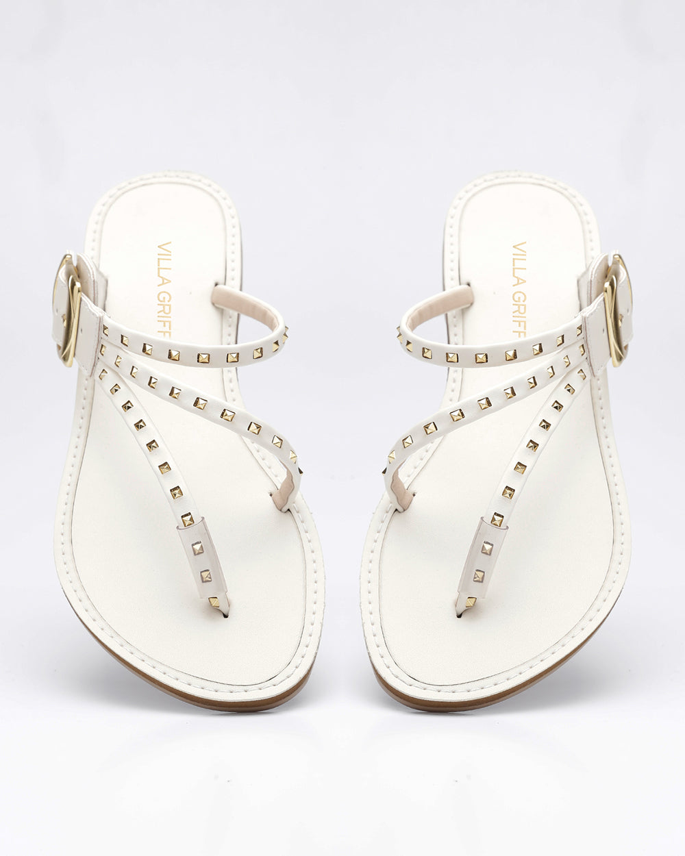 Rasteira Aplicações Fivela Off White Villa Griffe