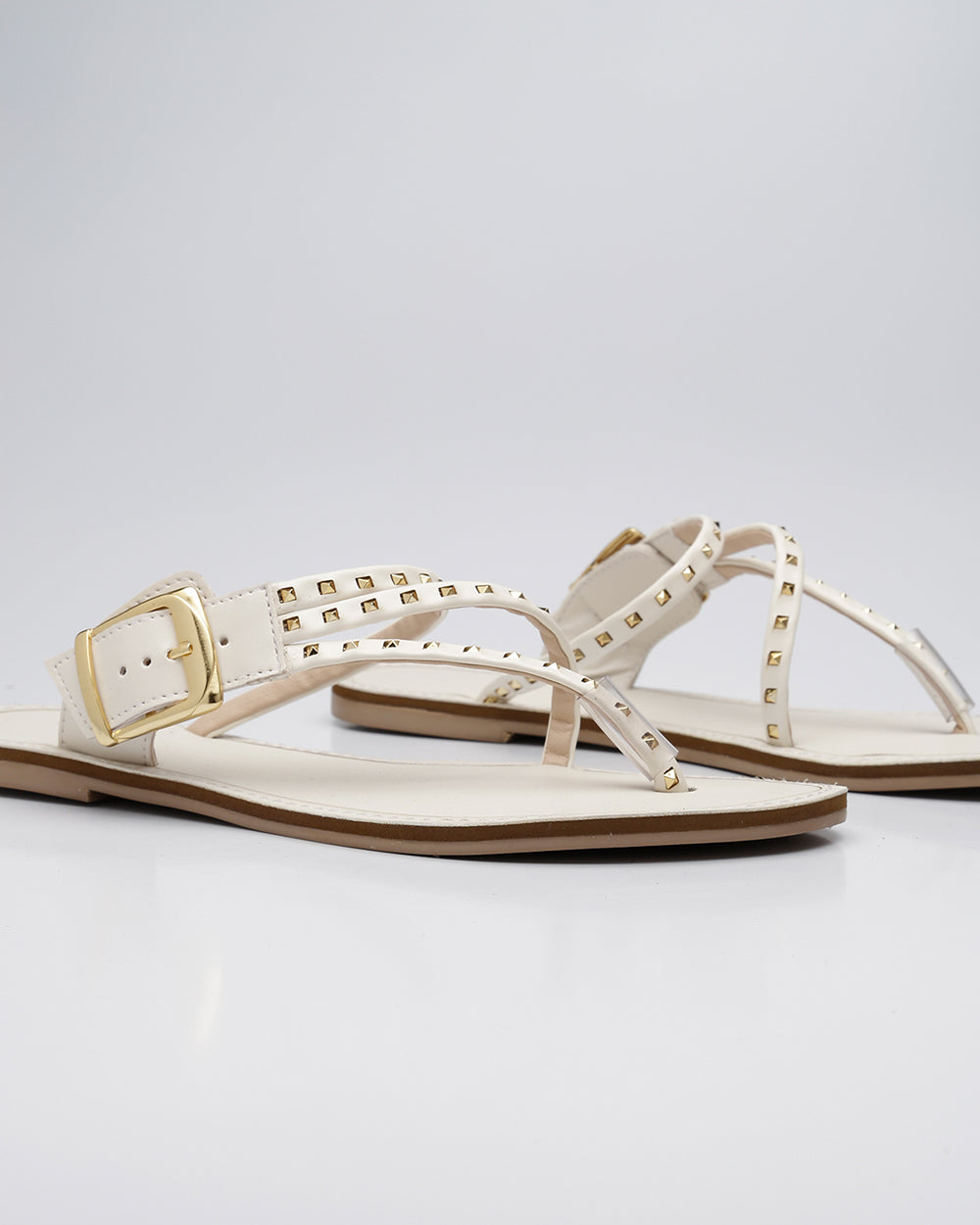 Rasteira Aplicações Fivela Off White Villa Griffe