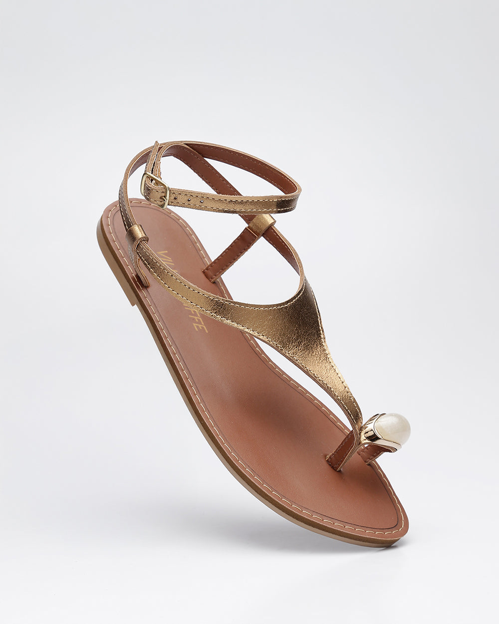 Rasteira De Dedinho Pedra Bronze Villa Griffe