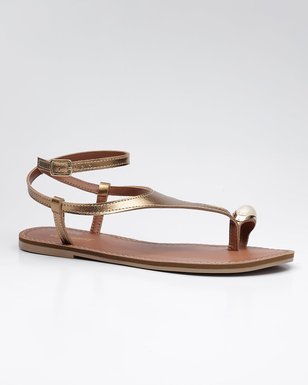 Rasteira De Dedinho Pedra Bronze Villa Griffe