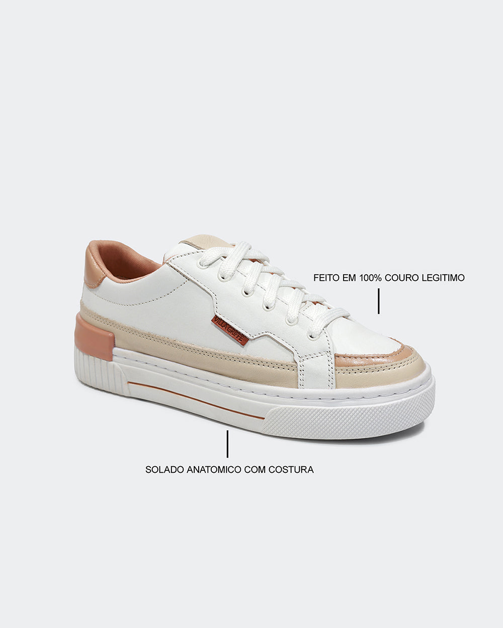 Tênis Sunny Branco Nude Villa Griffe