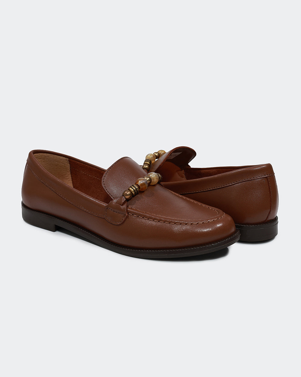 Mocassim Miçangas Marrom Villa Griffe