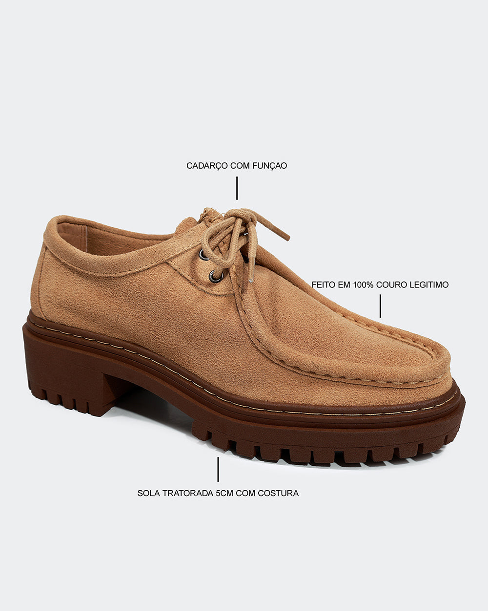 Mocassim Dockside Basic Camurça Areia Villa Griffe