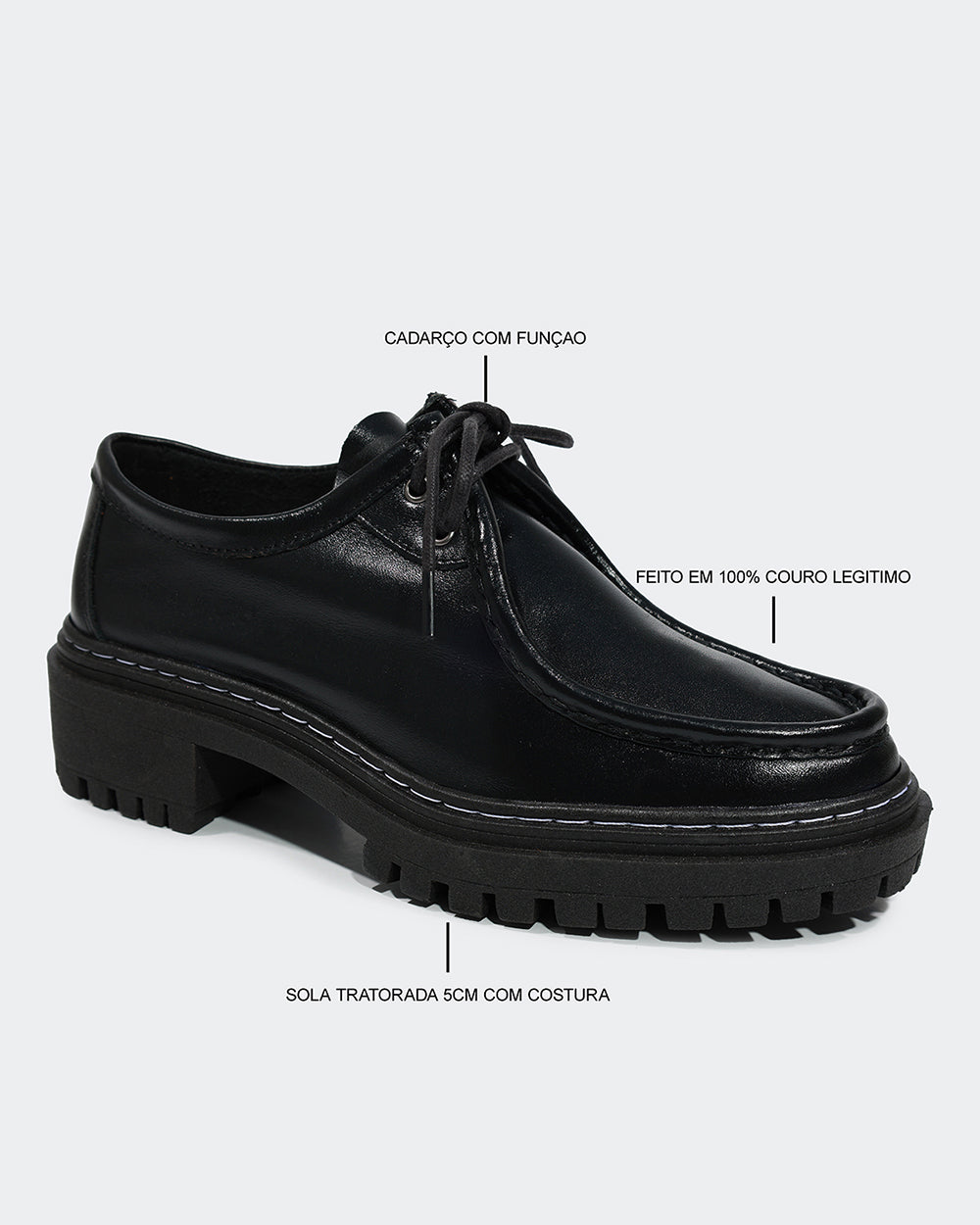 Mocassim Dockside Basic Preto Villa Griffe