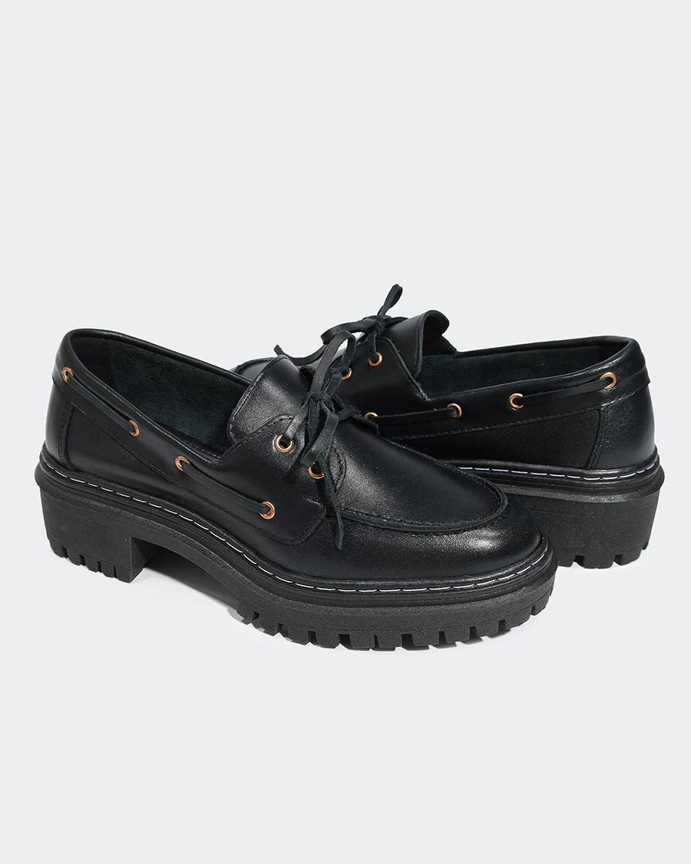 Mocassim Amarração Preto Villa Griffe