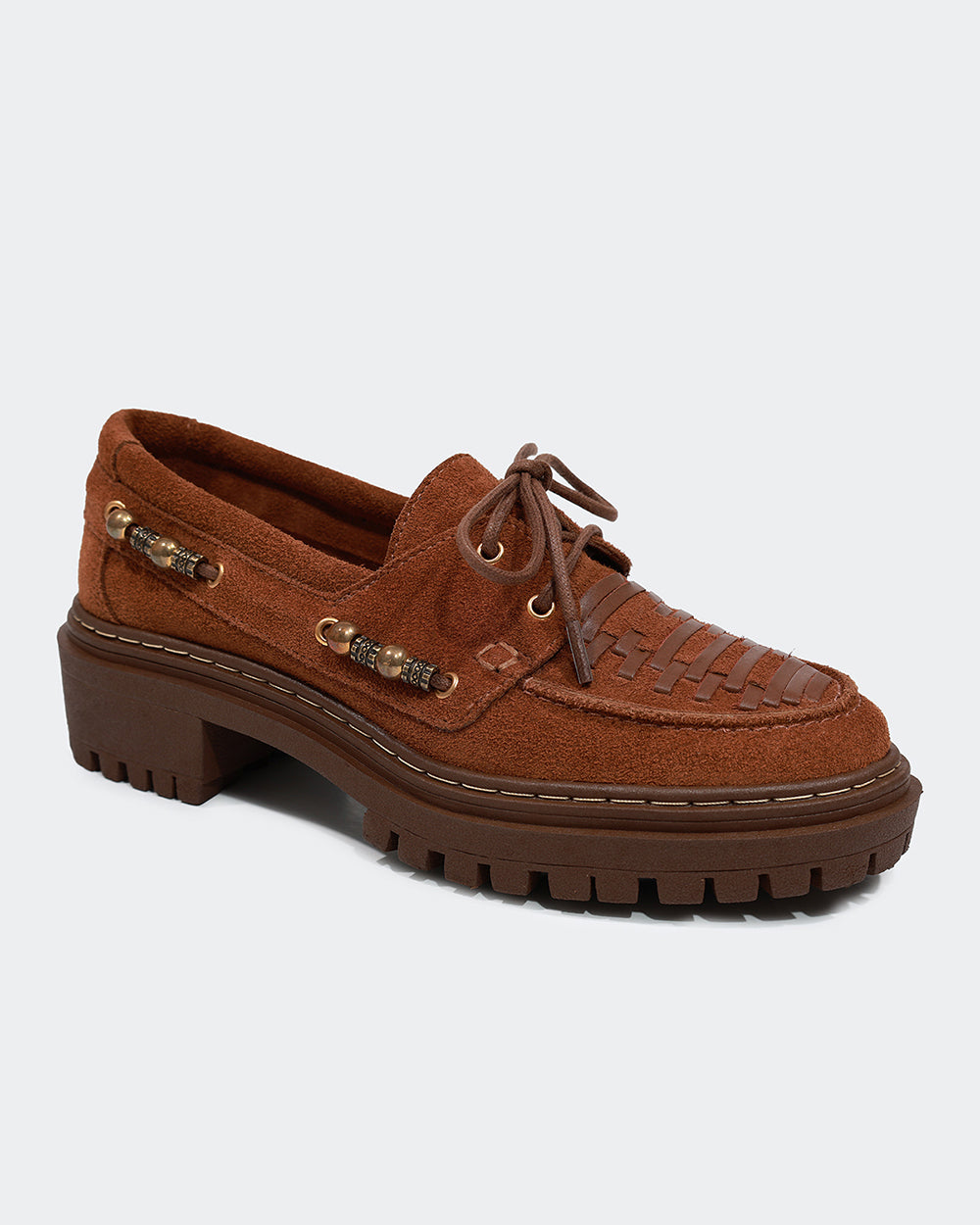 Mocassim Trissê Camurça Camel Villa Griffe