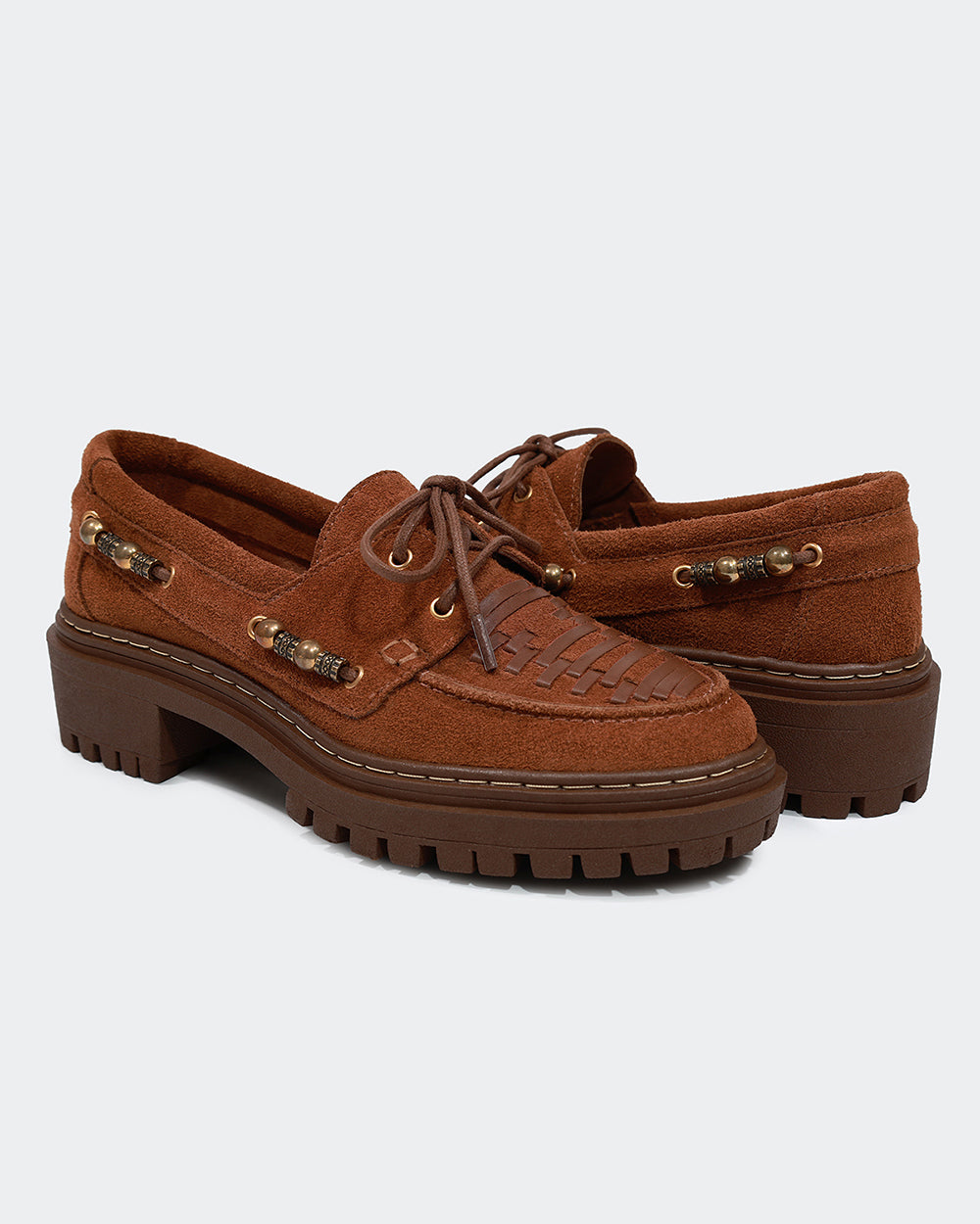 Mocassim Trissê Camurça Camel Villa Griffe