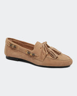 Loafer Miçangas Camurça Areia Villa Griffe