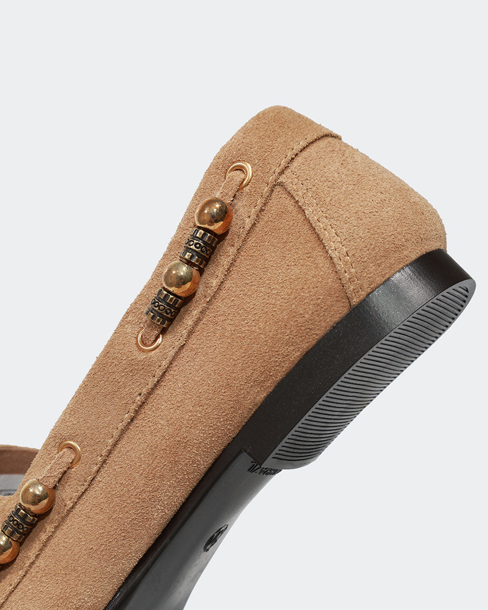 Loafer Miçangas Camurça Areia Villa Griffe