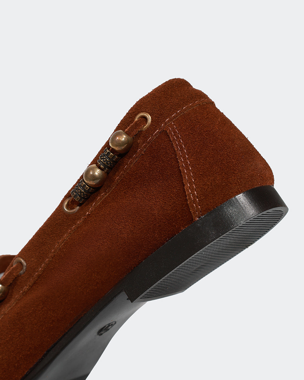 Loafer Miçangas Camurça Marrom Villa Griffe