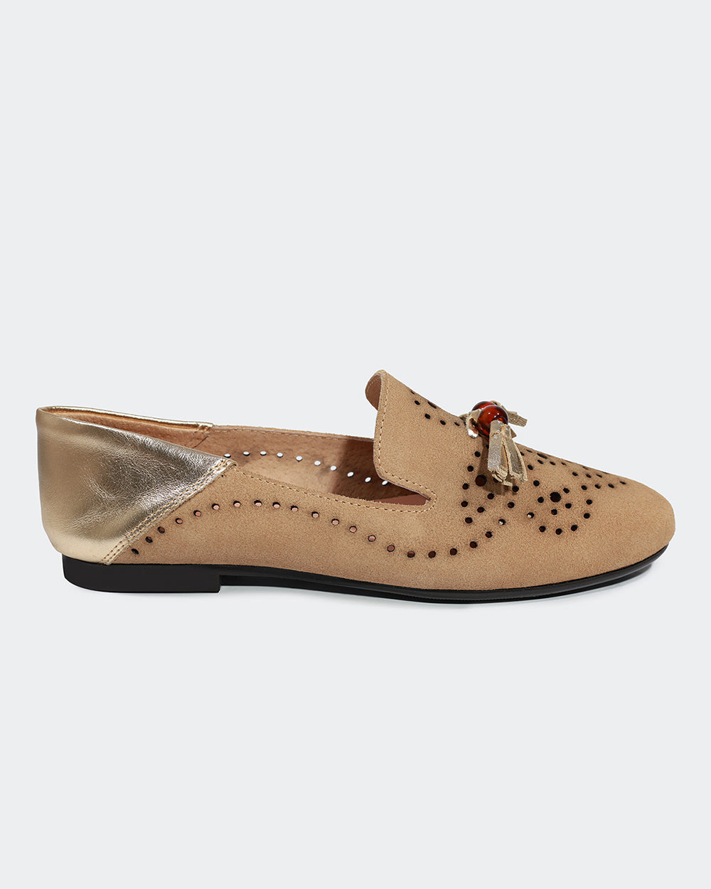 Loafer Bambolim Camurça Areia Villa Griffe