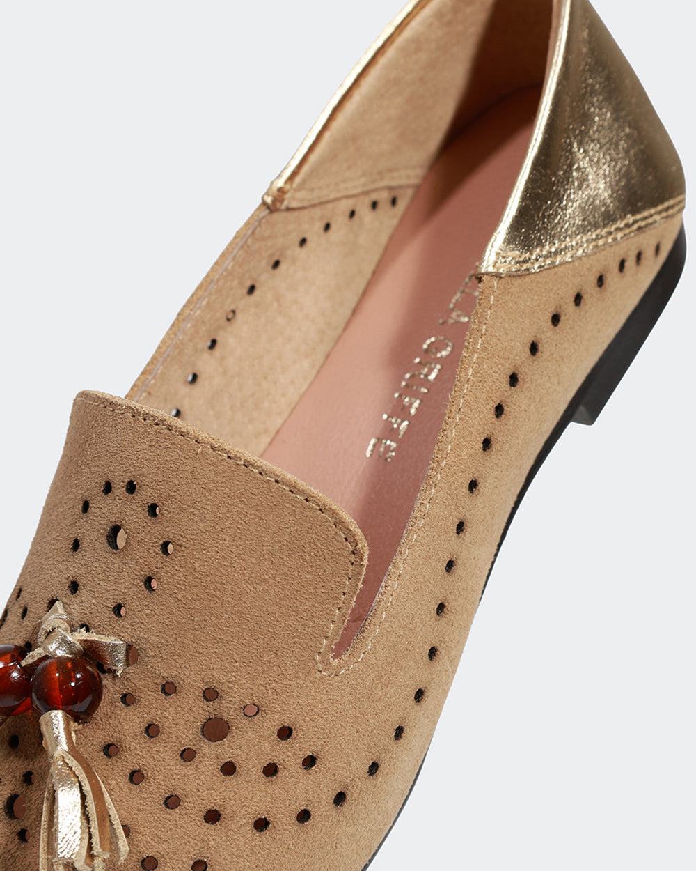 Loafer Bambolim Camurça Areia Villa Griffe