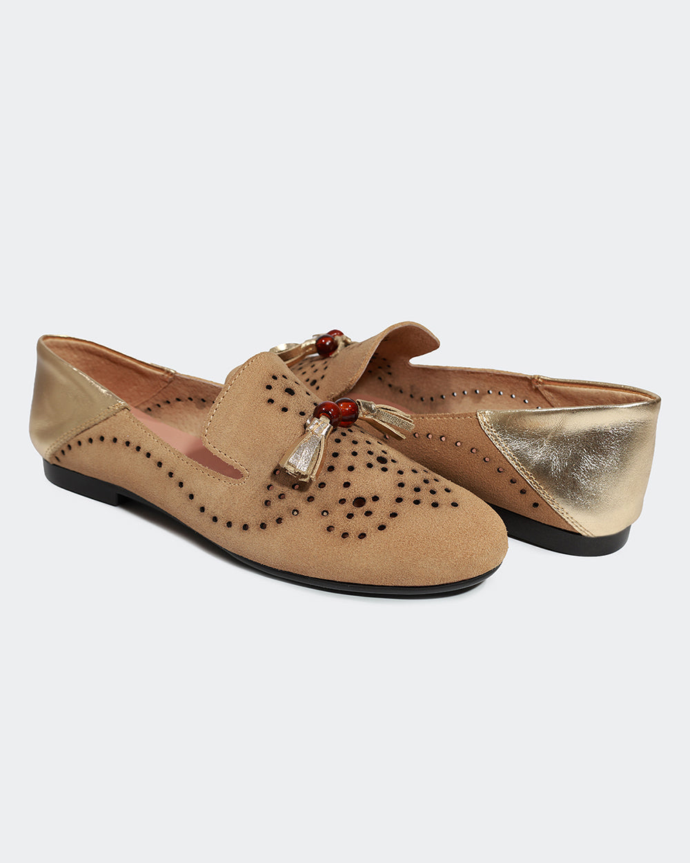 Loafer Bambolim Camurça Areia Villa Griffe
